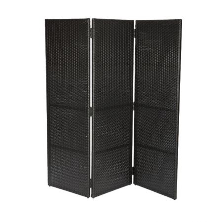 Paravent noir tressé