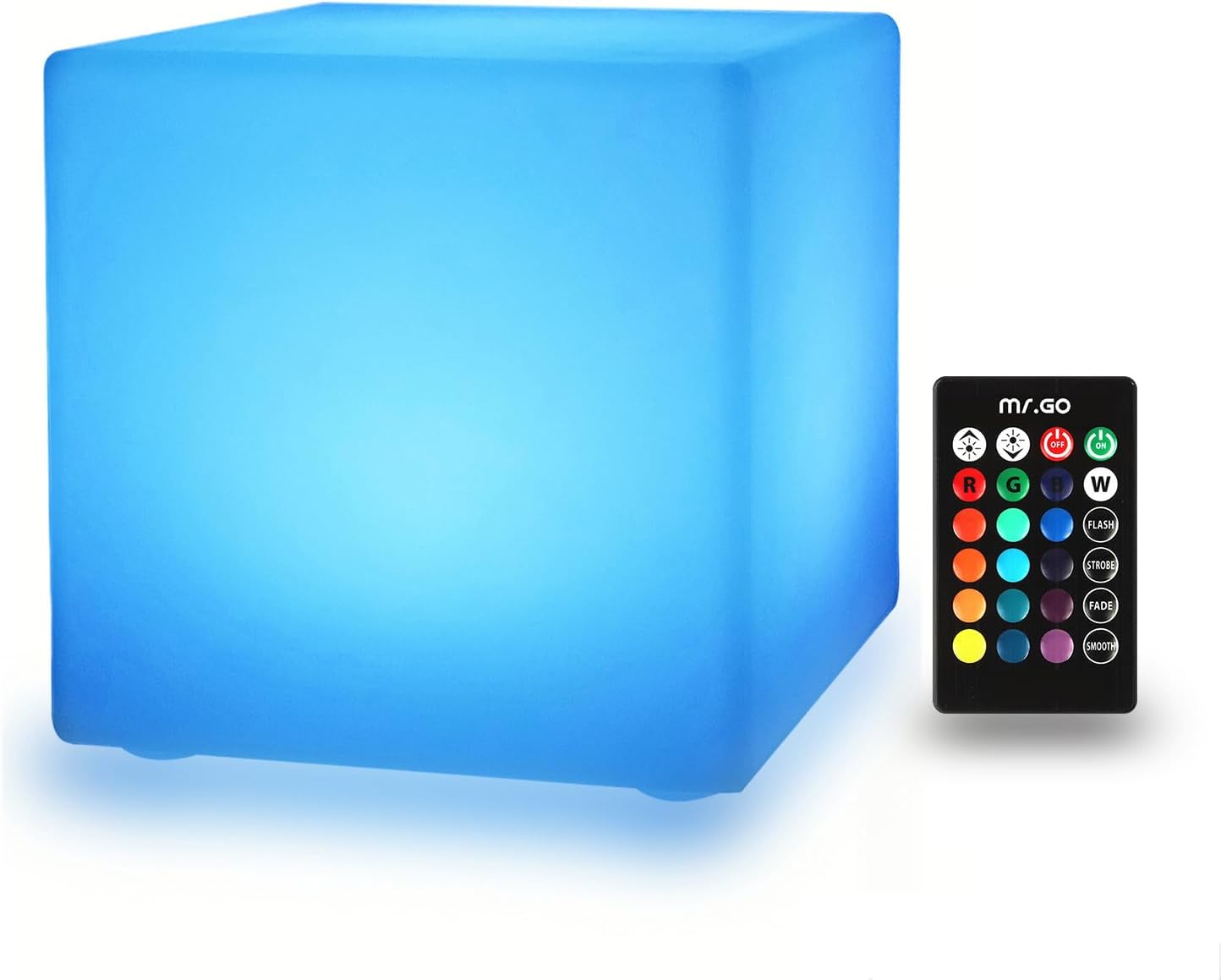 CUBE LUMINEUX LED RGB 20cm A BATTERIE   1er PRIC