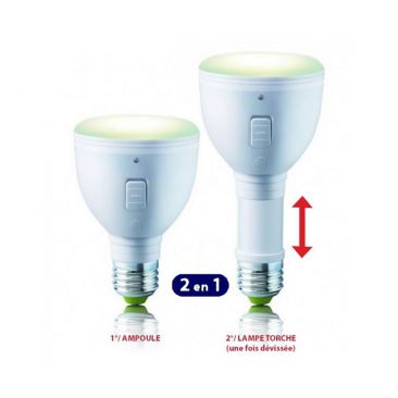 Ampoule/Lampe torche LED E27 Rechargeable