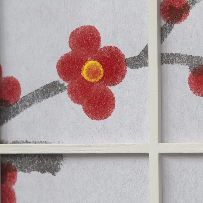 Détail fleur de cerisier du paravent japonais